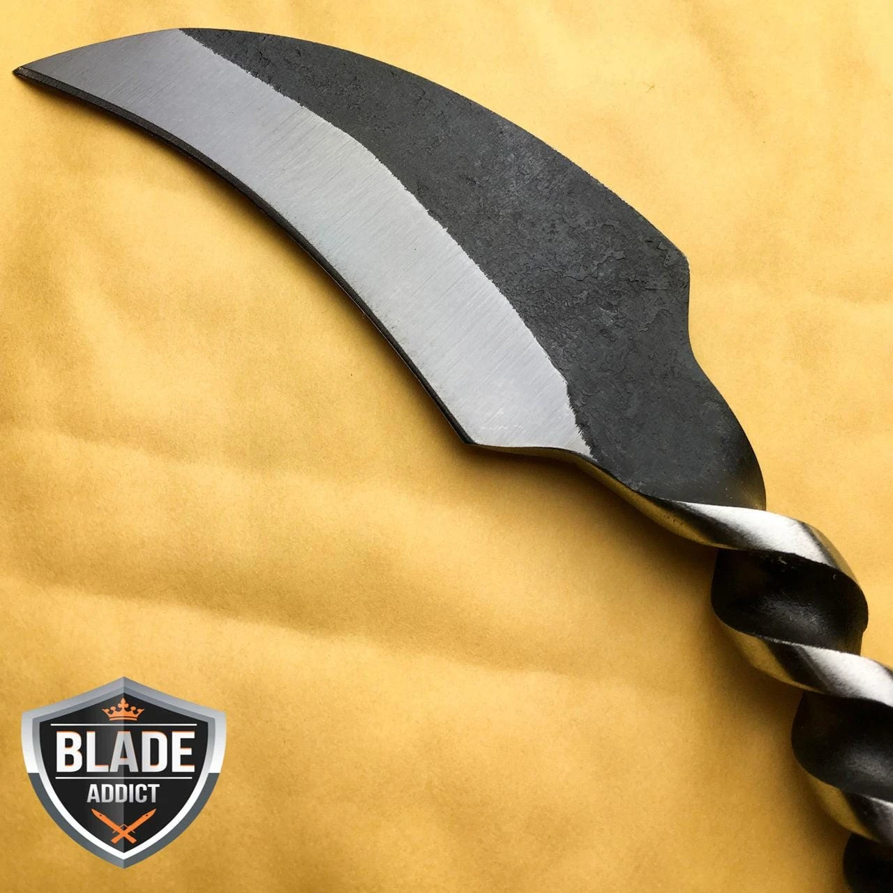 Hand Forged Railroad Spike Fixed Blade Hunting Knife Carbon Steel Karambit 5 Hand Forged Railroad Spike Fixed Blade Hunting Knife Carbon Steel Karambit - Image 3