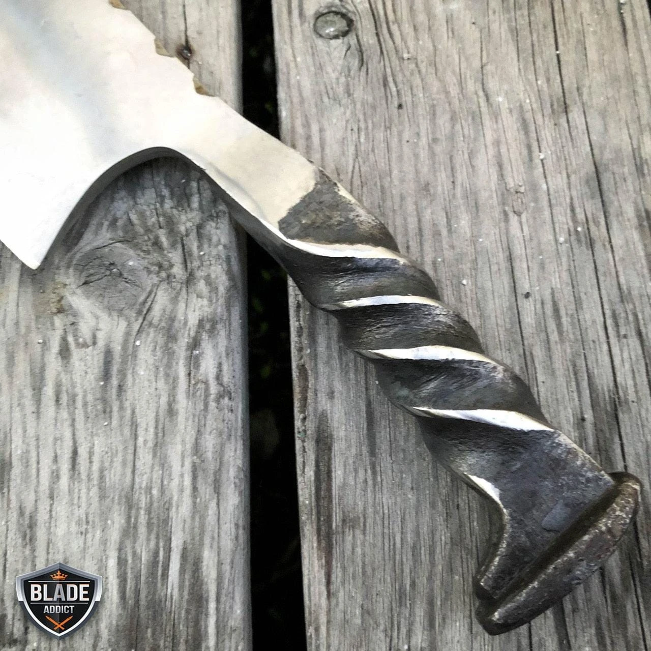 Hand Forged Railroad Spike Hunting Knife Fixed Blade Carbon Steel Cleaver + Case 5 Hand Forged Railroad Spike Hunting Knife Fixed Blade Carbon Steel Cleaver + Case - Image 3