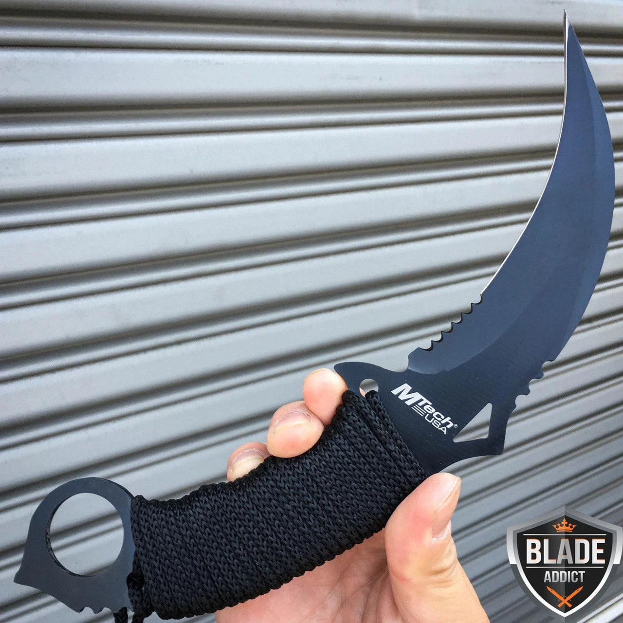 MTECH BLACK TACTICAL KARAMBIT KNIFE SURVIVAL HUNTING BOWIE Fixed Blade 3 MTECH BLACK TACTICAL KARAMBIT KNIFE SURVIVAL HUNTING BOWIE Fixed Blade