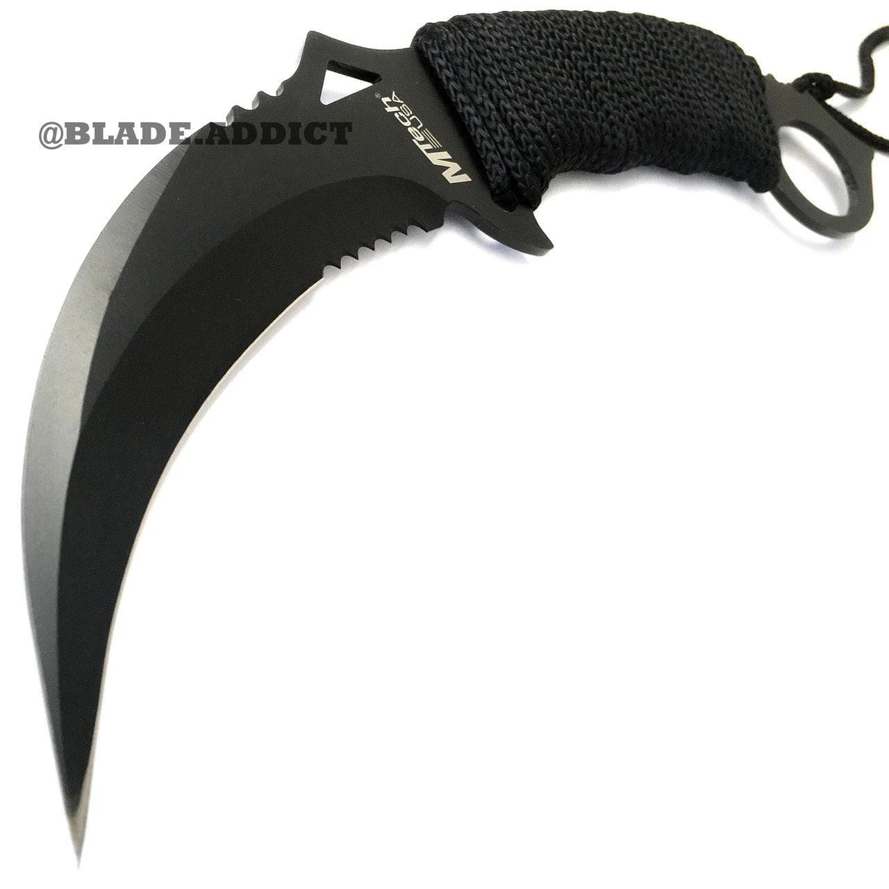 MTECH BLACK TACTICAL KARAMBIT KNIFE SURVIVAL HUNTING BOWIE Fixed Blade 4 MTECH BLACK TACTICAL KARAMBIT KNIFE SURVIVAL HUNTING BOWIE Fixed Blade - Image 2