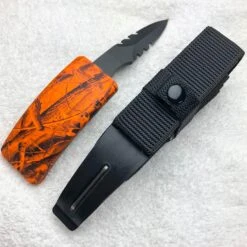 Belt Buckle Fixed Blade Knife - Adjustable Canvas Belt, TPU Buckle -BLADE ADDICT Sales bladeaddictknives fixed blade orange camo belt buckle fixed blade knife adjustable canvas belt tpu buckle 3901366730840