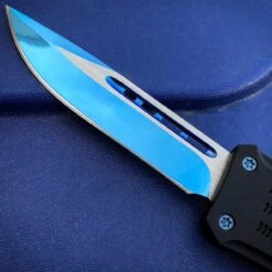9" TANTO BLUE STEEL Ghost OTF Tactical Pocket Knife New -BLADE ADDICT Sales bladeaddictknives knives 9 tanto blue steel ghost otf tactical pocket knife new 15249569579096