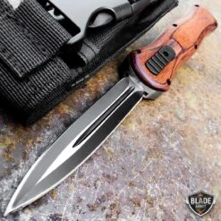 9" Delta Force OTF Wood Design 12 9" Delta Force OTF Wood Design -BLADE ADDICT Sales bladeaddictknives knives brown 9 delta force otf wood design 15249639637080