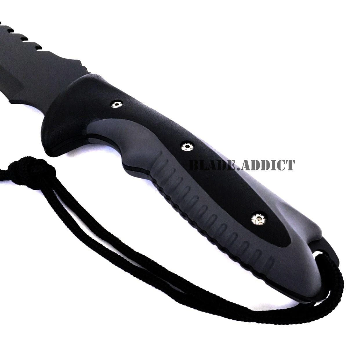 25" Black Full Tang Tactical Machete Hunting Sword 5 25" Black Full Tang Tactical Machete Hunting Sword - Image 3