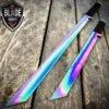 28" RAINBOW NINJA SWORD Full Tang Machete Tactical Blade Katana -BLADE ADDICT Sales bladeaddictknives machete 28 rainbow ninja sword full tang machete tactical blade katana 407457431579