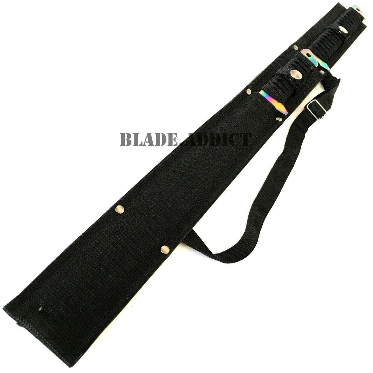28" RAINBOW NINJA SWORD Full Tang Machete Tactical Blade Katana 5 28" RAINBOW NINJA SWORD Full Tang Machete Tactical Blade Katana - Image 3