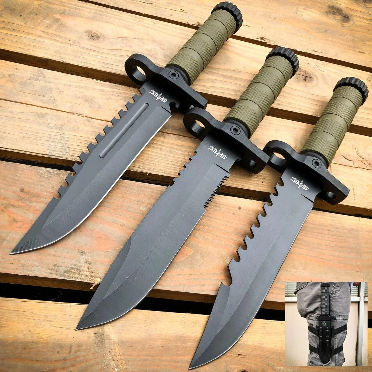 12.5" MILITARY TACTICAL FIXED BLADE Army SURVIVAL Knife W Fire Starter 4 12.5" MILITARY TACTICAL FIXED BLADE Army SURVIVAL Knife W Fire Starter - Image 2