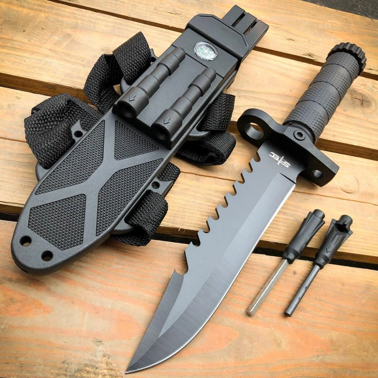 12.5" MILITARY TACTICAL FIXED BLADE Army SURVIVAL Knife W Fire Starter 7 12.5" MILITARY TACTICAL FIXED BLADE Army SURVIVAL Knife W Fire Starter - Image 5