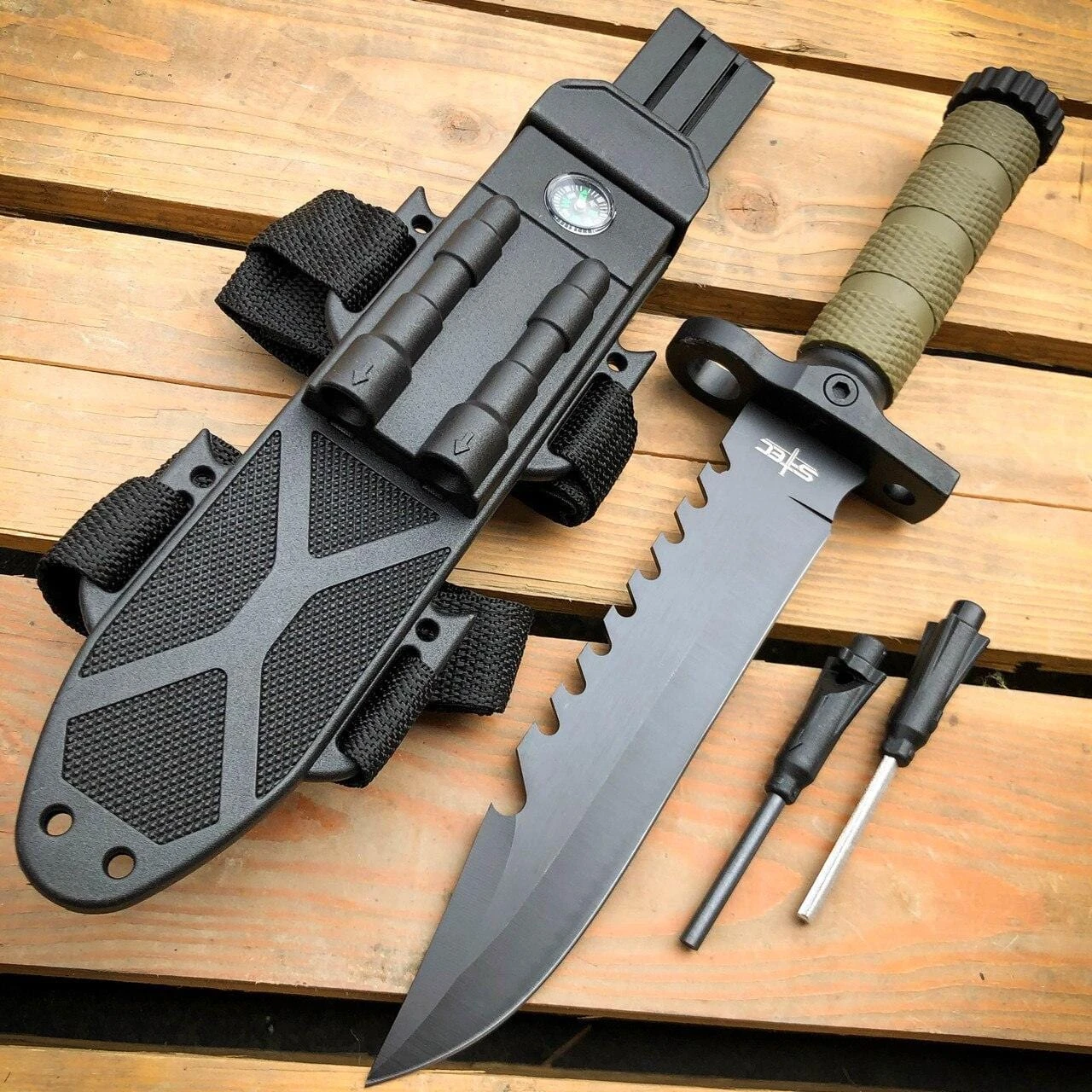 12.5" MILITARY TACTICAL FIXED BLADE Army SURVIVAL Knife W Fire Starter 8 12.5" MILITARY TACTICAL FIXED BLADE Army SURVIVAL Knife W Fire Starter - Image 6