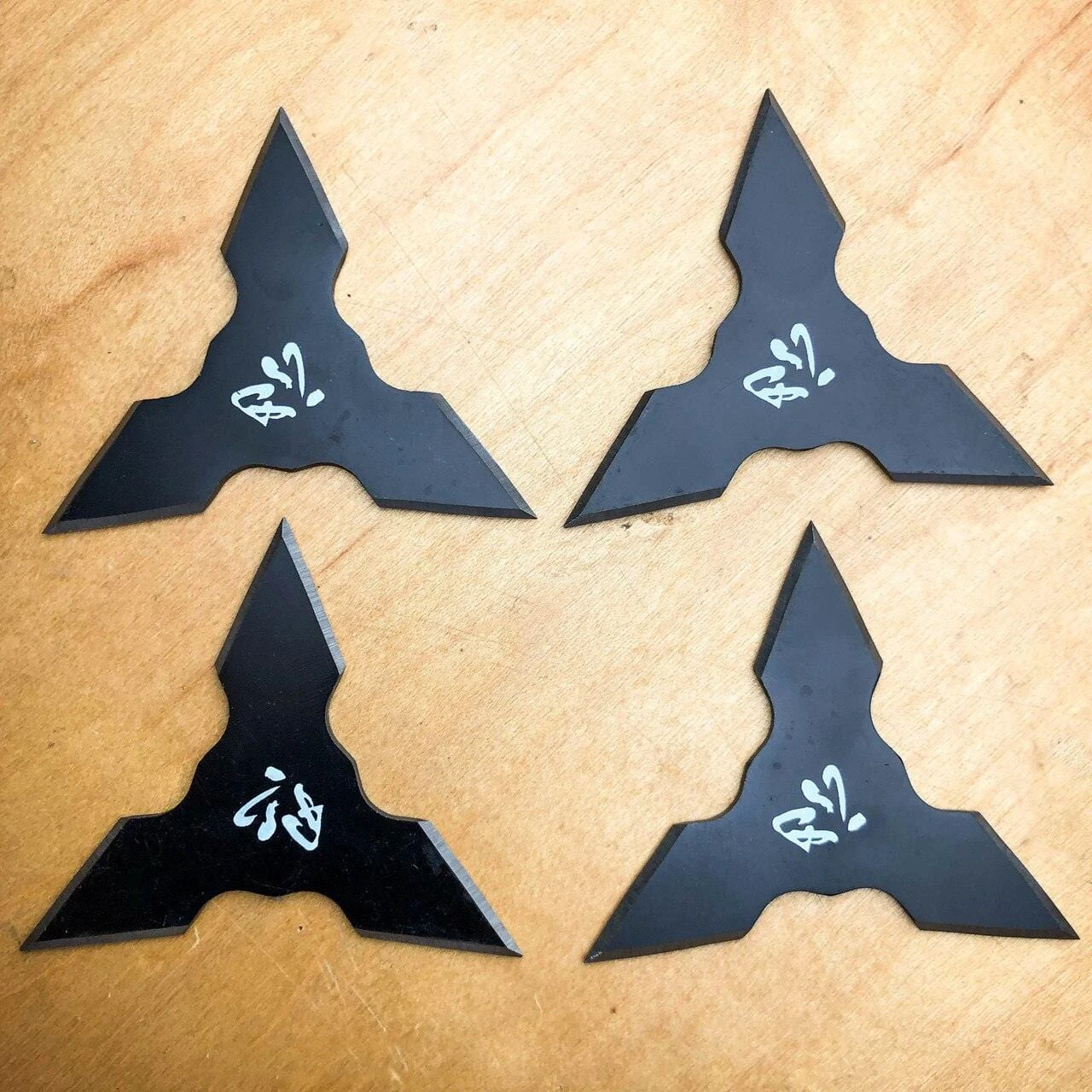 4 PC Set Black Ninja Throwing Stars For Sale Anime Shuriken Knife 4 4 PC Set Black Ninja Throwing Stars For Sale Anime Shuriken Knife - Image 2