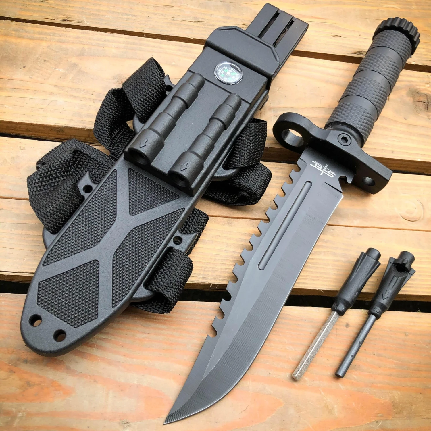 12.5" MILITARY TACTICAL FIXED BLADE Army SURVIVAL Knife W Fire Starter 15 12.5" MILITARY TACTICAL FIXED BLADE Army SURVIVAL Knife W Fire Starter - Image 13
