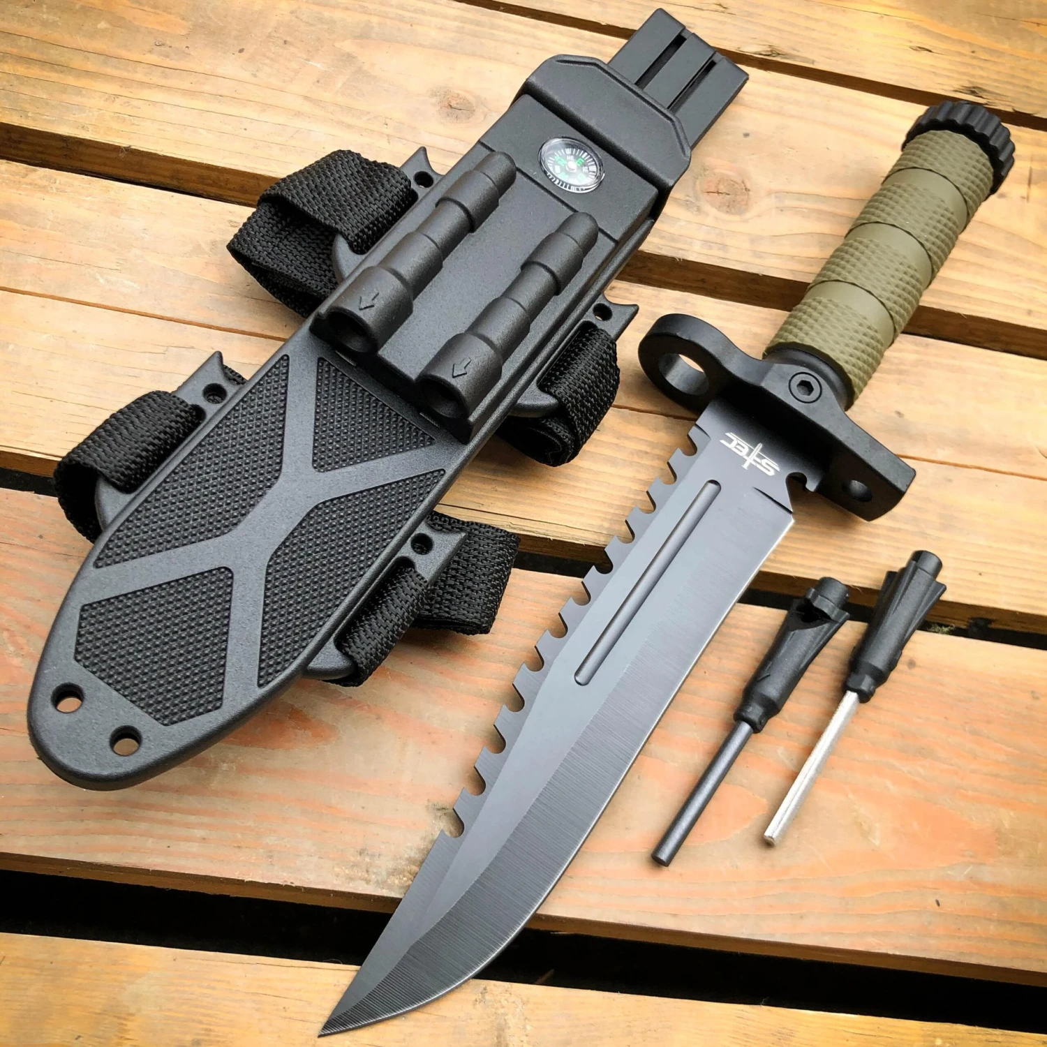 12.5" MILITARY TACTICAL FIXED BLADE Army SURVIVAL Knife W Fire Starter 16 12.5" MILITARY TACTICAL FIXED BLADE Army SURVIVAL Knife W Fire Starter - Image 14