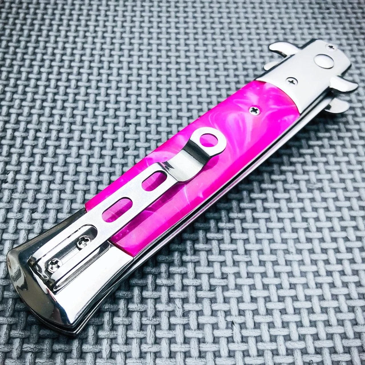 Automatic Push Button Folding Comb Switchblade Knife Looking Brush 6 Automatic Push Button Folding Comb Switchblade Knife Looking Brush - Image 4