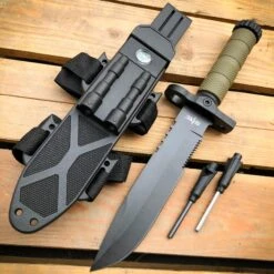 12.5" MILITARY TACTICAL FIXED BLADE Army SURVIVAL Knife W Fire Starter 35 12.5" MILITARY TACTICAL FIXED BLADE Army SURVIVAL Knife W Fire Starter -BLADE ADDICT Sales bladeaddictknives new arrivals b green 12 5 military tactical fixed blade army survival knife w fire starter 15248165732440