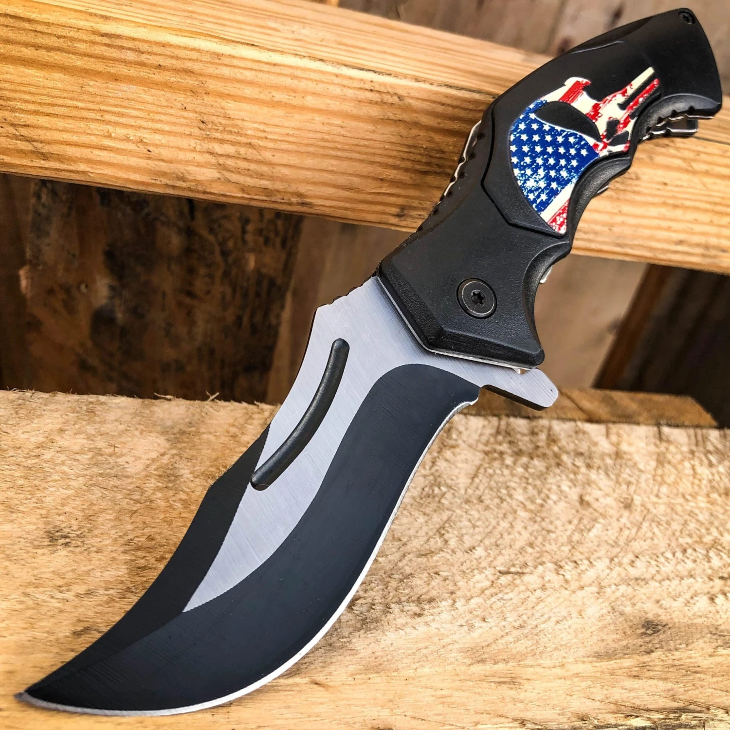8" BLACK Spring Opening Assisted SKULL Tactical Folding Pocket Knife 13 8" BLACK Spring Opening Assisted SKULL Tactical Folding Pocket Knife - Image 11