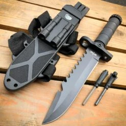 12.5" MILITARY TACTICAL FIXED BLADE Army SURVIVAL Knife W Fire Starter 36 12.5" MILITARY TACTICAL FIXED BLADE Army SURVIVAL Knife W Fire Starter -BLADE ADDICT Sales bladeaddictknives new arrivals c black 12 5 military tactical fixed blade army survival knife w fire starter 15248166158424