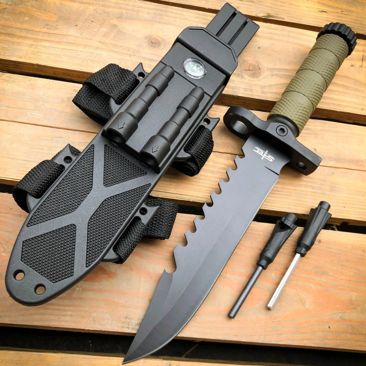 12.5" MILITARY TACTICAL FIXED BLADE Army SURVIVAL Knife W Fire Starter 20 12.5" MILITARY TACTICAL FIXED BLADE Army SURVIVAL Knife W Fire Starter - Image 18