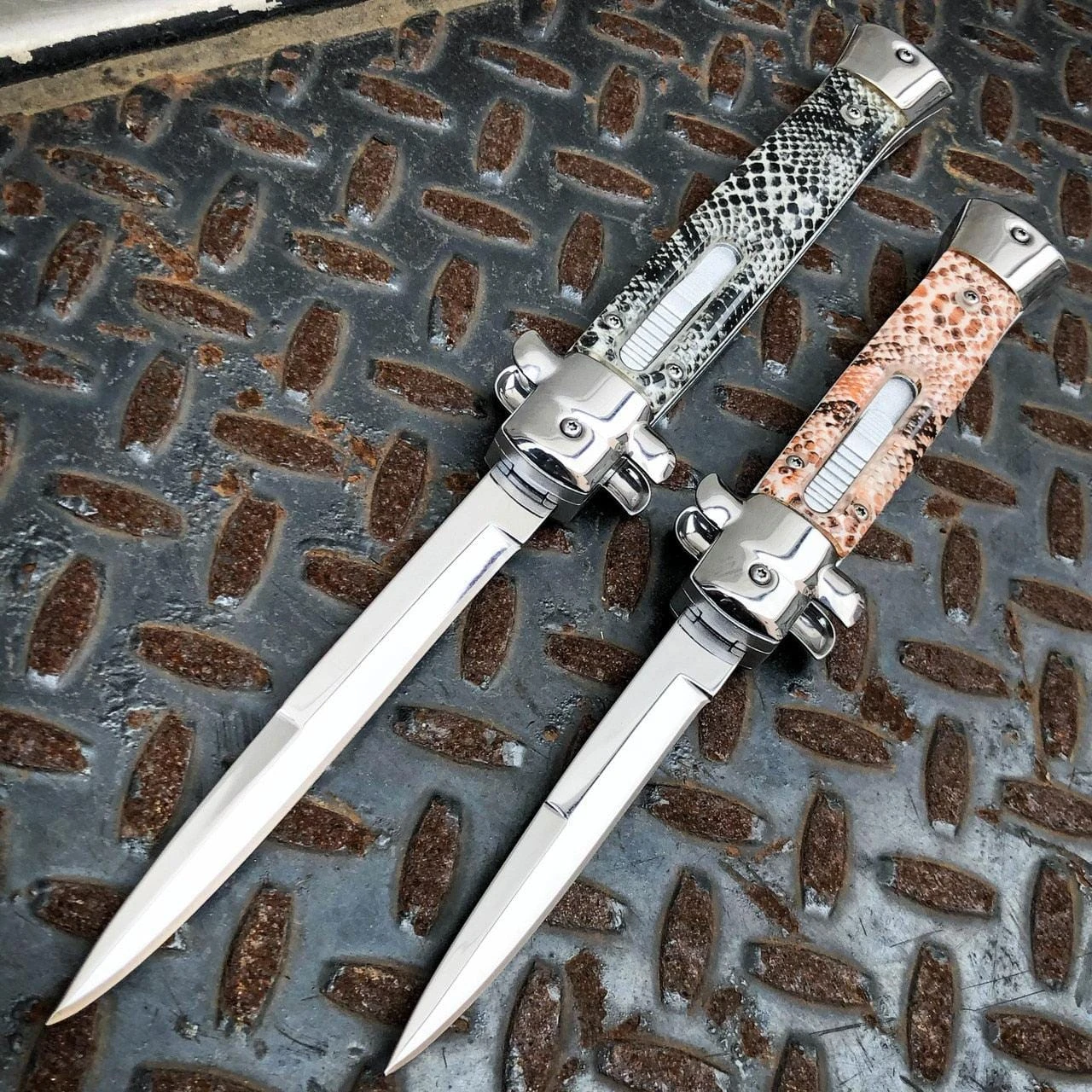 Classic Gentleman Italian Stiletto OTF Snake Skin 3 Classic Gentleman Italian Stiletto OTF Snake Skin