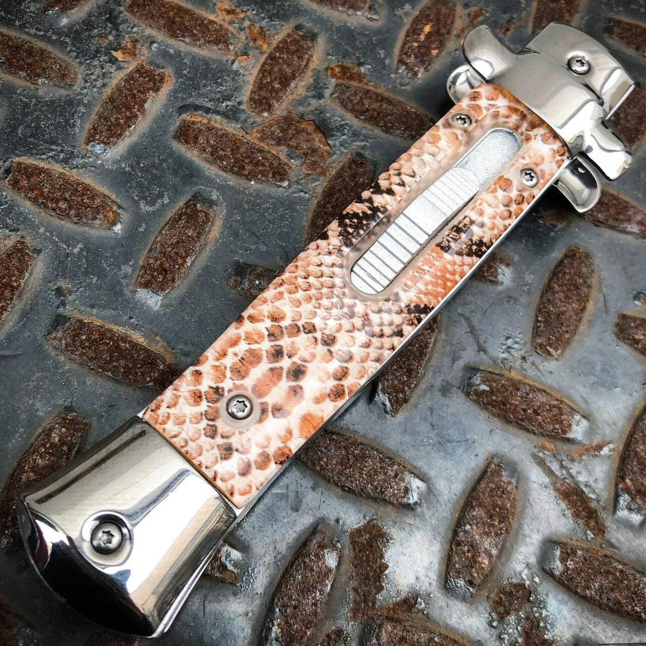 Classic Gentleman Italian Stiletto OTF Snake Skin 10 Classic Gentleman Italian Stiletto OTF Snake Skin - Image 8