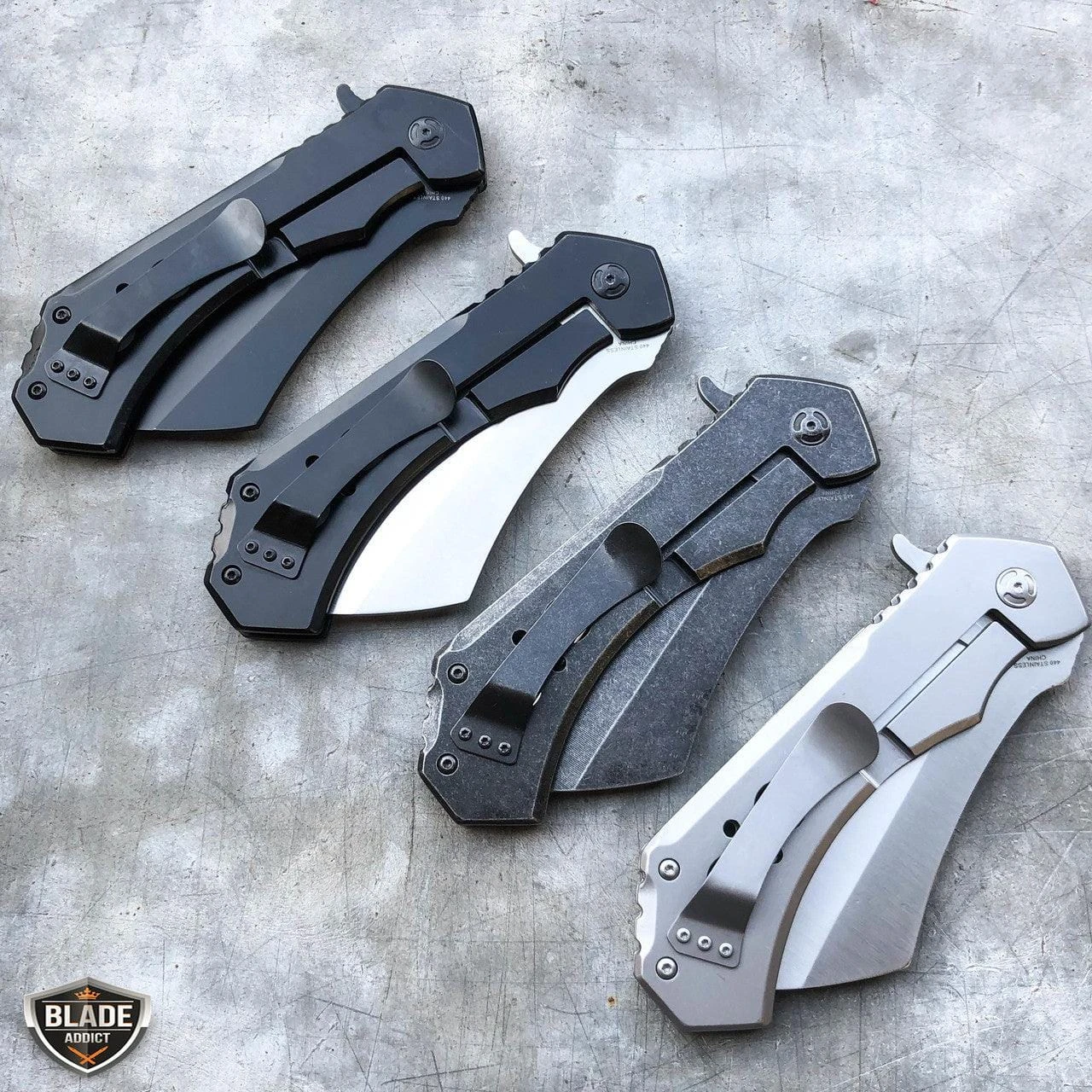 12" CLEAVER RAZOR Tactical Assisted Open Pocket Folding Open Knife 10 12" CLEAVER RAZOR Tactical Assisted Open Pocket Folding Open Knife - Image 8