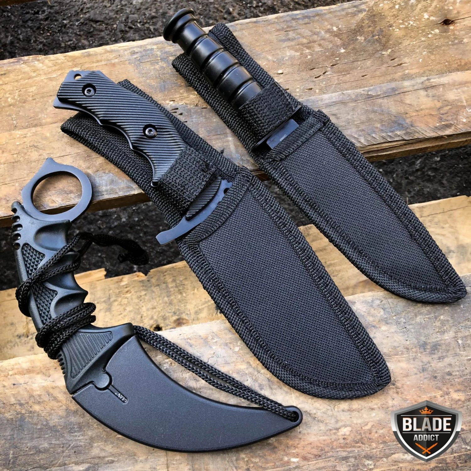 3PC COMBO CSGO Tactical Fixed Blade Knife Set - Karambit, Huntsman, Combat Knife 12 3PC COMBO CSGO Tactical Fixed Blade Knife Set - Karambit, Huntsman, Combat Knife - Image 10