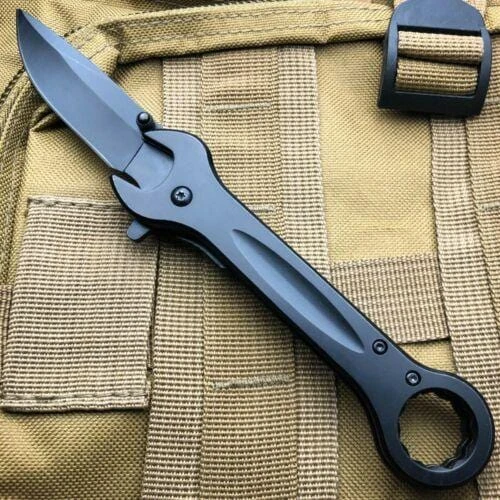 7.5" MULTI-TOOL WRENCH SPRING ASSISTED OPEN FOLDING POCKET KNIFE BLACK 4 7.5" MULTI-TOOL WRENCH SPRING ASSISTED OPEN FOLDING POCKET KNIFE BLACK - Image 2
