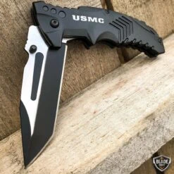 8.25" USMC Marines Military Spring Assisted Open Folding Pocket Knife -BLADE ADDICT Sales bladeaddictknives pocket knives 8 25 usmc marines military spring assisted open folding pocket knife 6662061850712