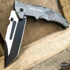 8.25" USMC Marines Military Spring Assisted Open Folding Pocket Knife -BLADE ADDICT Sales bladeaddictknives pocket knives 8 25 usmc marines military spring assisted open folding pocket knife 6662062407768