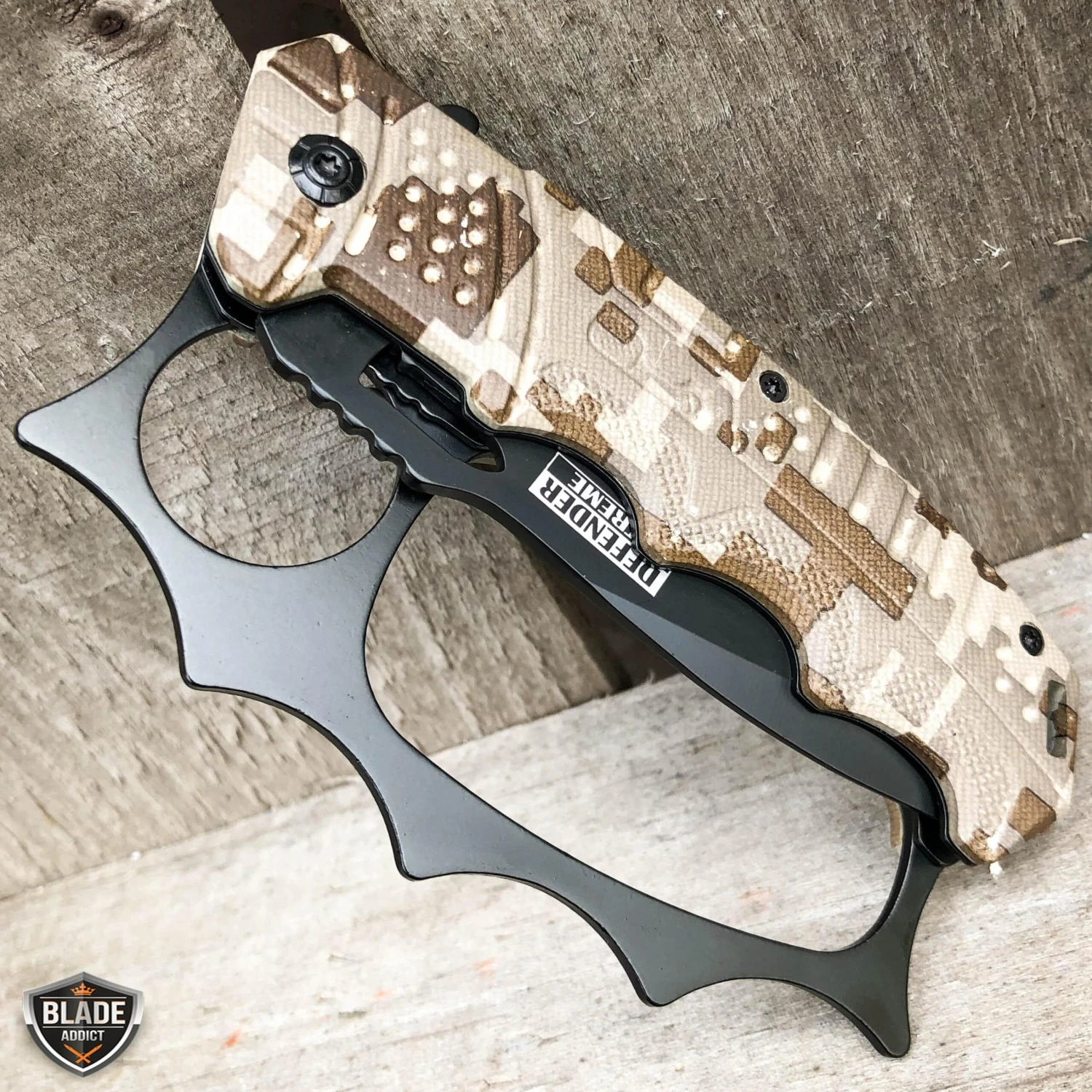 8.5" Zombie Tactical Spring Assisted Open Knuckle Pocket Knife 9 8.5" Zombie Tactical Spring Assisted Open Knuckle Pocket Knife - Image 7