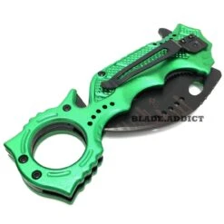 8" Karambit Zombie Pocket Knife - Green -BLADE ADDICT Sales bladeaddictknives pocket knives 8 karambit zombie pocket knife green 324078665755