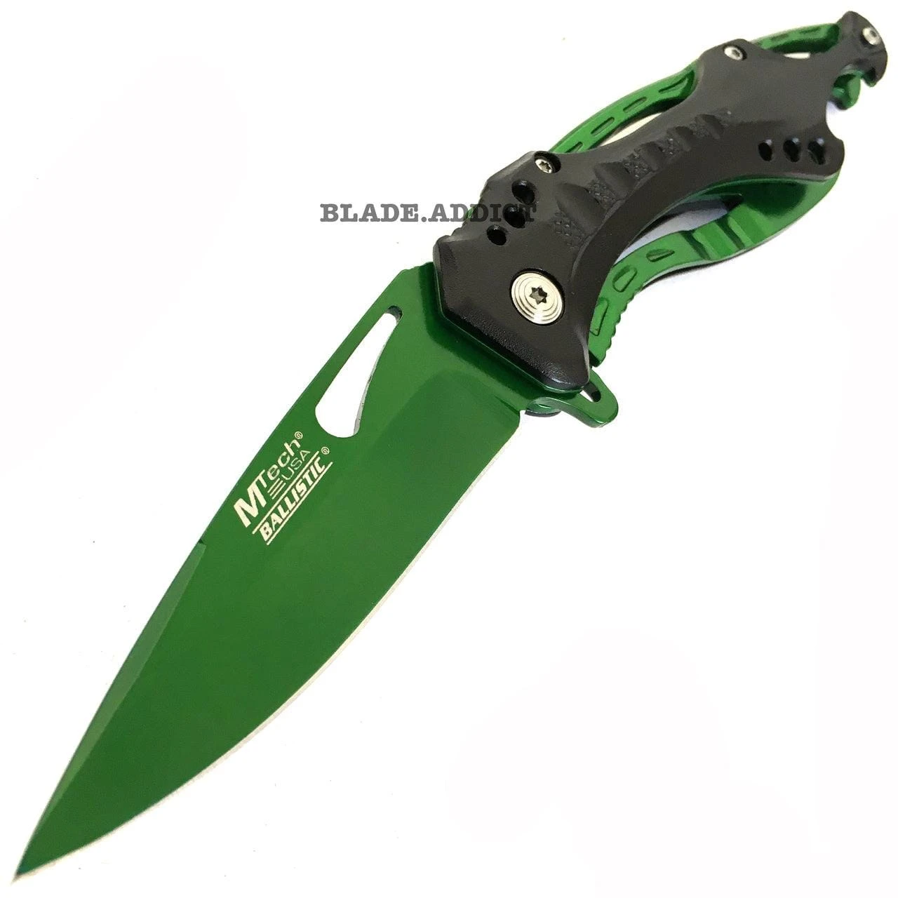 8" MTECH GREEN TITANIUM SPRING ASSISTED OPEN Tactical POCKET KNIFE 4 8" MTECH GREEN TITANIUM SPRING ASSISTED OPEN Tactical POCKET KNIFE - Image 2