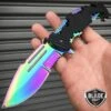 8" Spring Assisted Open RAINBOW Tactical FOLDING Pocket Knife -BLADE ADDICT Sales bladeaddictknives pocket knives 8 spring assisted open rainbow tactical folding pocket knife 322690023451