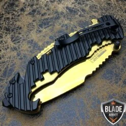 8" TAC FORCE Spring Assisted Opening GOLD Rescue FOLDING Pocket Knife 7 8" TAC FORCE Spring Assisted Opening GOLD Rescue FOLDING Pocket Knife -BLADE ADDICT Sales bladeaddictknives pocket knives 8 tac force spring assisted opening gold rescue folding pocket knife 322682028059