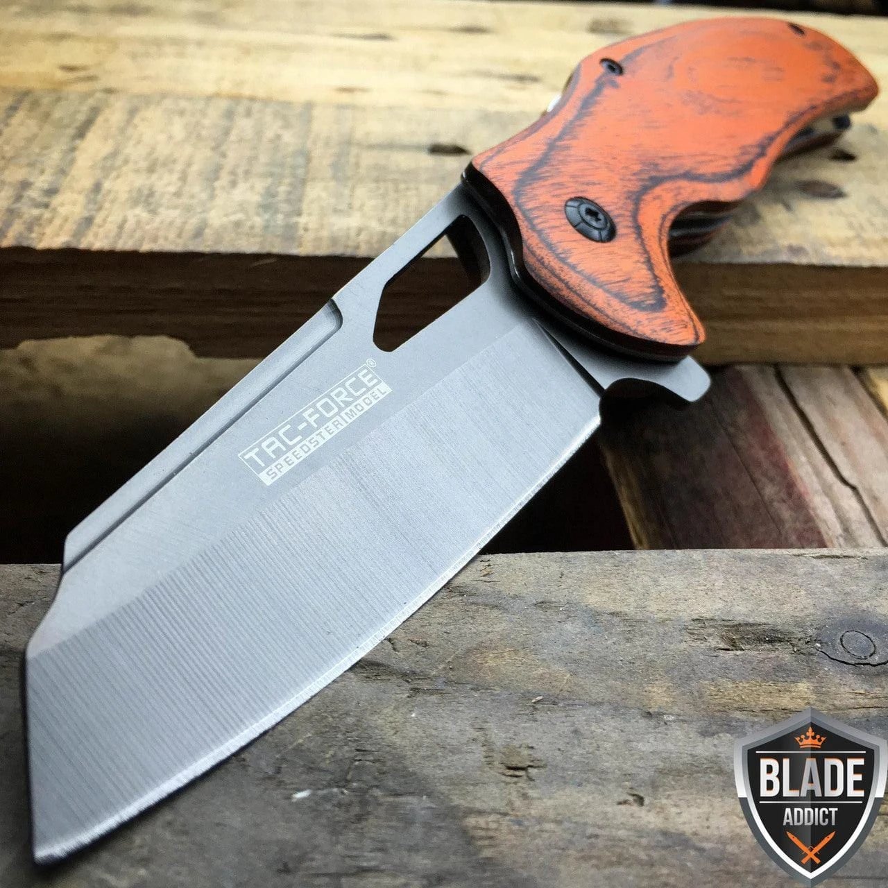 8" TAC FORCE TITANIUM Spring Assisted Open FOLDING Pocket Knife Wood 3 8" TAC FORCE TITANIUM Spring Assisted Open FOLDING Pocket Knife Wood