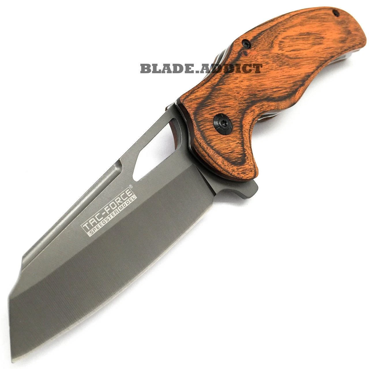 8" TAC FORCE TITANIUM Spring Assisted Open FOLDING Pocket Knife Wood 4 8" TAC FORCE TITANIUM Spring Assisted Open FOLDING Pocket Knife Wood - Image 2