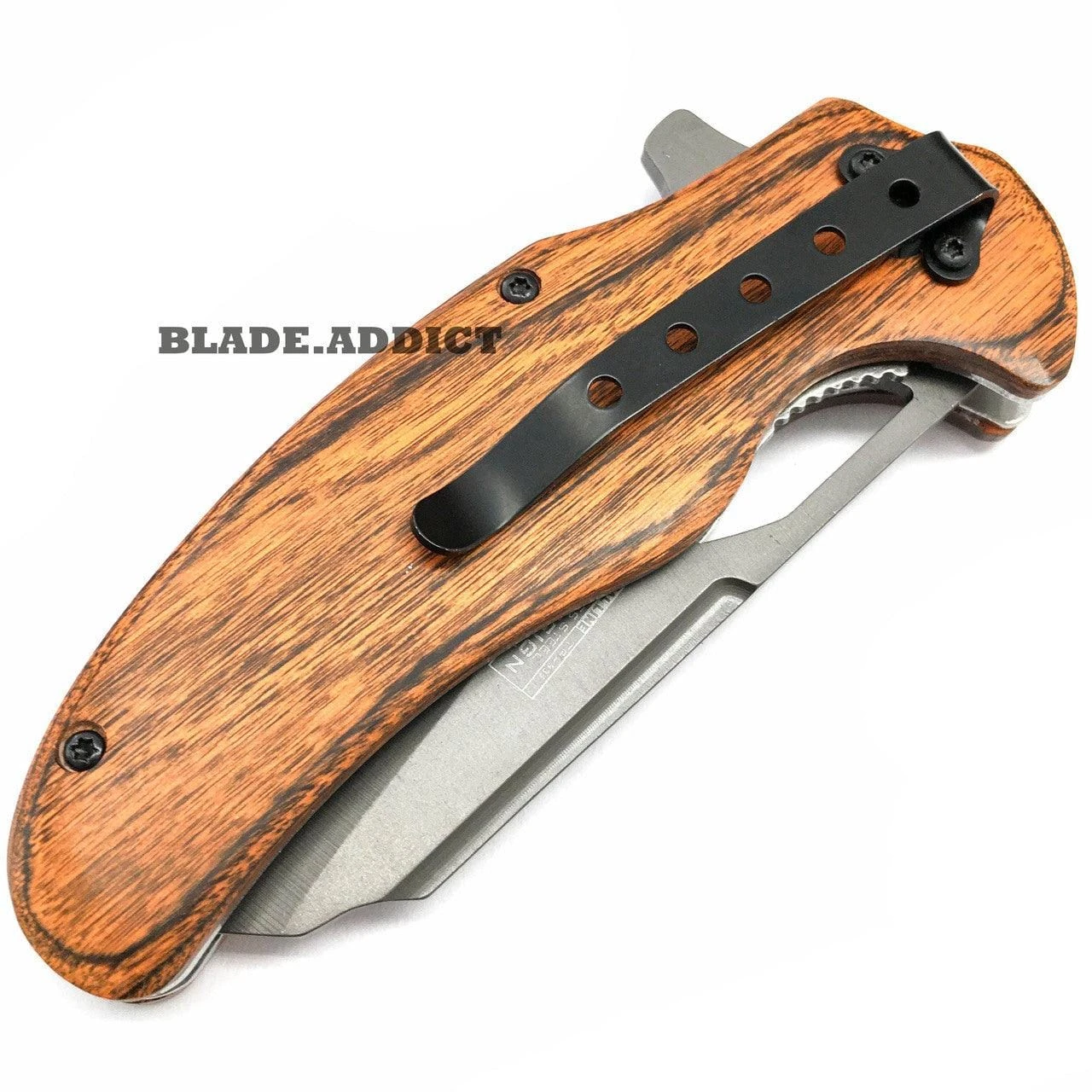 8" TAC FORCE TITANIUM Spring Assisted Open FOLDING Pocket Knife Wood 6 8" TAC FORCE TITANIUM Spring Assisted Open FOLDING Pocket Knife Wood - Image 4