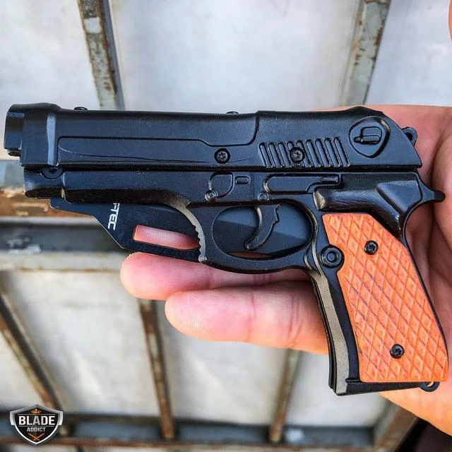 8" Tactical Spring Assisted HAND Gun PISTOL Folding Pocket Knife 6 8" Tactical Spring Assisted HAND Gun PISTOL Folding Pocket Knife - Image 4