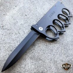 9.25" Black Knuckle Tactical Spring Assisted Open Folding Pocket Knife 1918 U.S. Trench Style -BLADE ADDICT Sales bladeaddictknives pocket knives 9 25 black knuckle tactical spring assisted open folding pocket knife 1918 u s trench style 2549818720344