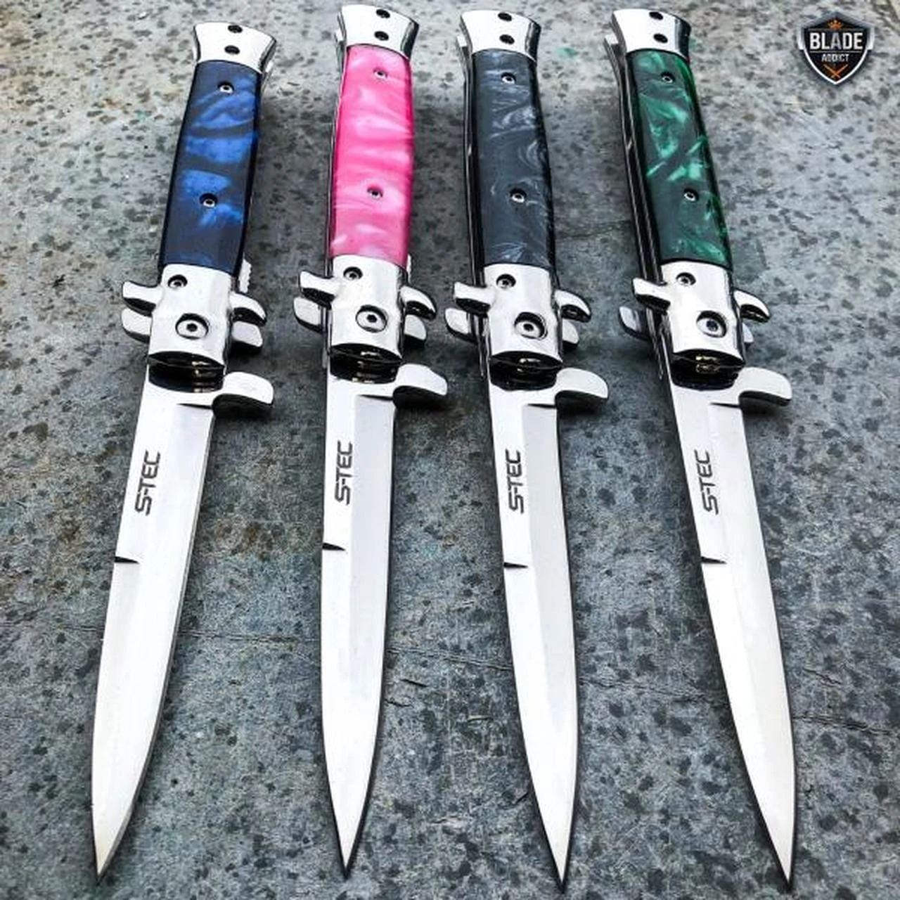 9" Classic Italian Milano Spring Assist Folding Stiletto Pocket Knife 3 9" Classic Italian Milano Spring Assist Folding Stiletto Pocket Knife