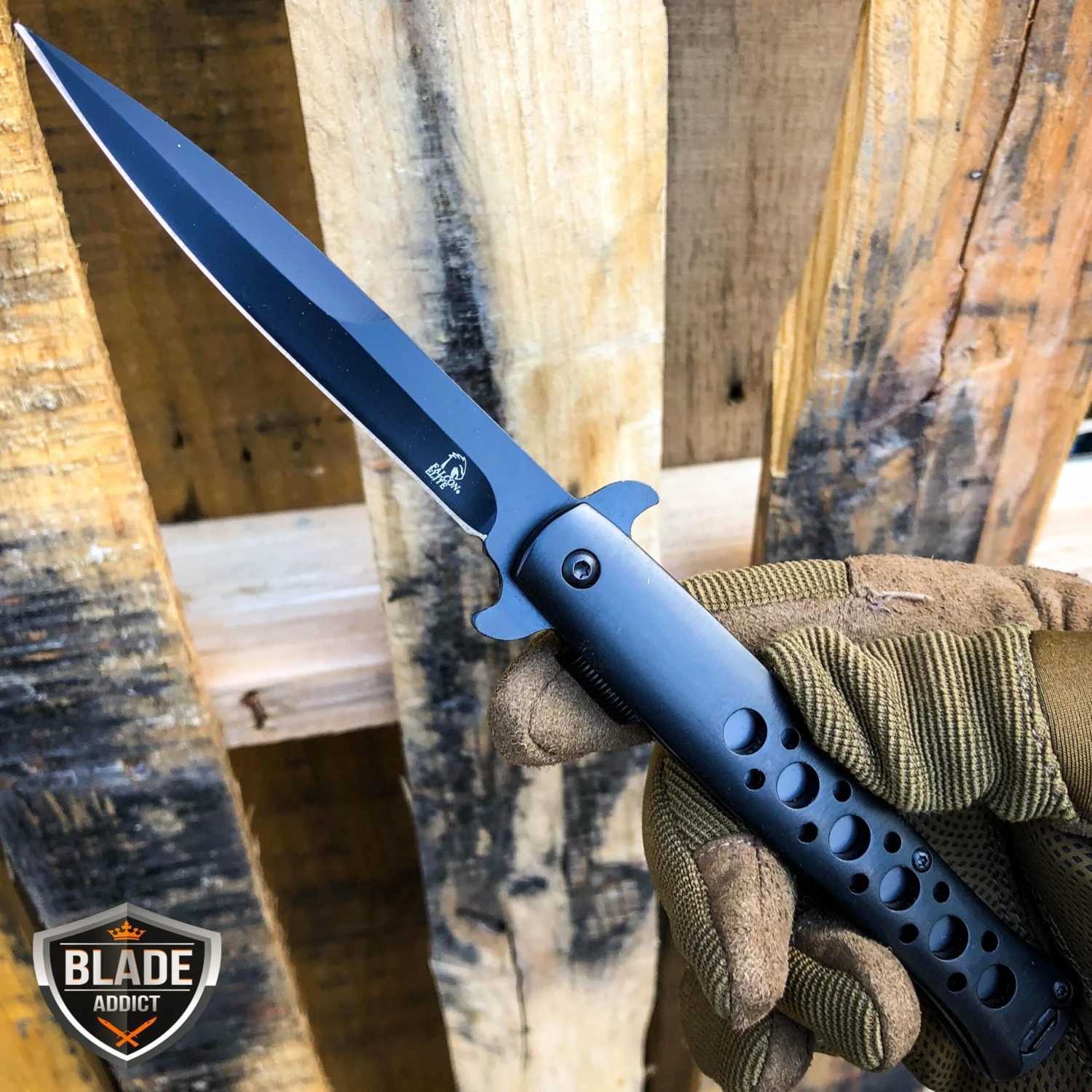 9" SPRING ASSISTED TACTICAL STILETTO Folding POCKET KNIFE 8 9" SPRING ASSISTED TACTICAL STILETTO Folding POCKET KNIFE - Image 6