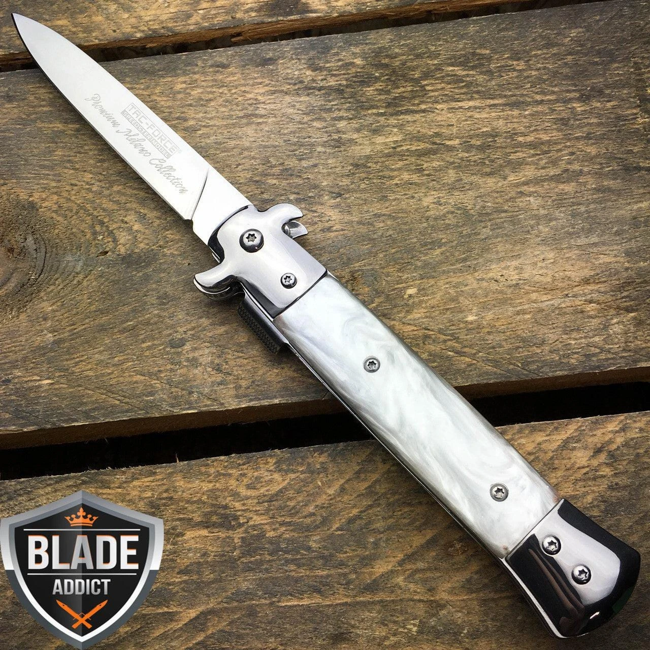 9" TAC FORCE Italian Stiletto Smooth Assisted Open Pocket Knife 4 9" TAC FORCE Italian Stiletto Smooth Assisted Open Pocket Knife - Image 2
