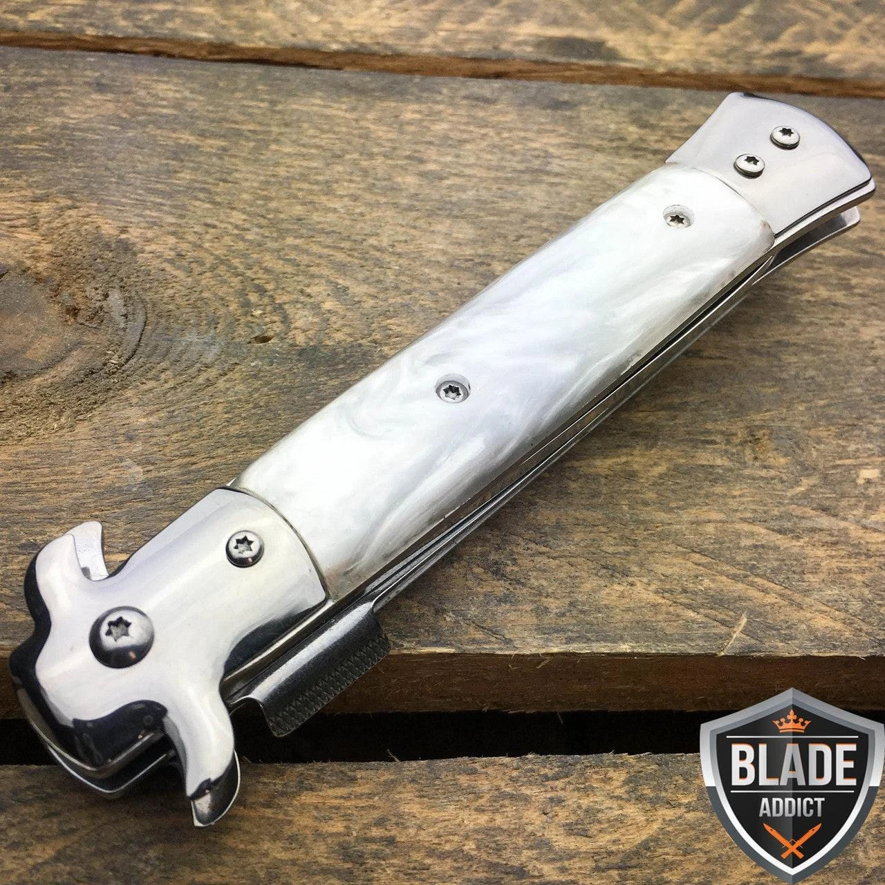 9" TAC FORCE Italian Stiletto Smooth Assisted Open Pocket Knife 5 9" TAC FORCE Italian Stiletto Smooth Assisted Open Pocket Knife - Image 3