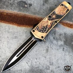 9" DRAGON AND SKULL OTF AUTOMATIC KNIFE -BLADE ADDICT Sales bladeaddictknives pocket knives 9 tactical dragon native american indian eagle combat otf knife 11605839904856