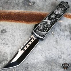 9" DRAGON AND SKULL OTF AUTOMATIC KNIFE -BLADE ADDICT Sales bladeaddictknives pocket knives 9 tactical dragon native american indian eagle combat otf knife 11605840429144