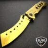 9" TACTICAL Razor Pocket Knife Cleaver GOLD -BLADE ADDICT Sales bladeaddictknives pocket knives 9 tactical razor pocket knife cleaver gold 321429569563