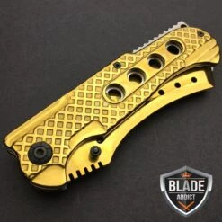 9" TACTICAL Razor Pocket Knife Cleaver GOLD 6 9" TACTICAL Razor Pocket Knife Cleaver GOLD -BLADE ADDICT Sales bladeaddictknives pocket knives 9 tactical razor pocket knife cleaver gold 321430093851