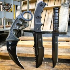 3PC COMBO CSGO Tactical Fixed Blade Knife Set - Karambit, Huntsman, Combat Knife 19 3PC COMBO CSGO Tactical Fixed Blade Knife Set - Karambit, Huntsman, Combat Knife -BLADE ADDICT Sales bladeaddictknives pocket knives black 3pc combo csgo tactical fixed blade knife set karambit huntsman combat knife 2564765548632