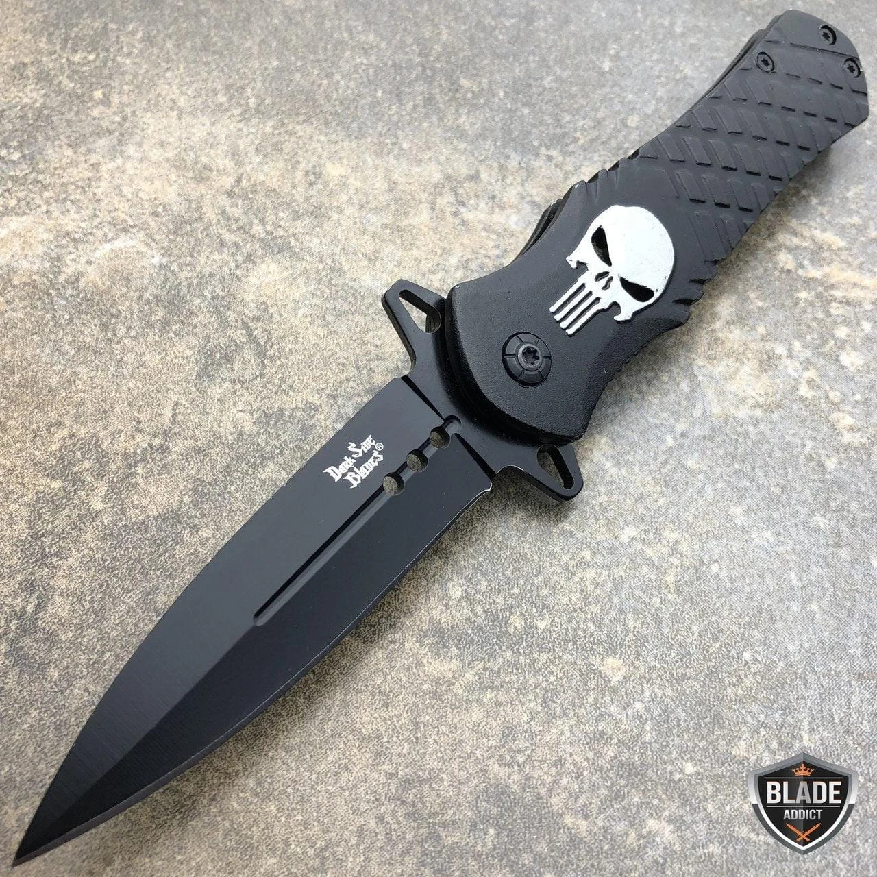 DARK SIDE BLADES Skull Punisher Tactical Spring Assisted Pocket Knife 5 DARK SIDE BLADES Skull Punisher Tactical Spring Assisted Pocket Knife - Image 3