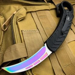 AUTO KARAMBIT DUAL ACTION OTF - Carbon Fiber Or Rainbow Blade 16 AUTO KARAMBIT DUAL ACTION OTF - Carbon Fiber Or Rainbow Blade -BLADE ADDICT Sales bladeaddictknives pocket knives black w rainbow blade auto karambit dual action otf carbon fiber or rainbow blade 15249532321880