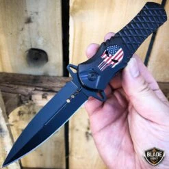 DARK SIDE BLADES Skull Punisher Tactical Spring Assisted Pocket Knife 18 DARK SIDE BLADES Skull Punisher Tactical Spring Assisted Pocket Knife -BLADE ADDICT Sales bladeaddictknives pocket knives black w usa flag dark side blades skull punisher tactical spring assisted pocket knife 12787234668632